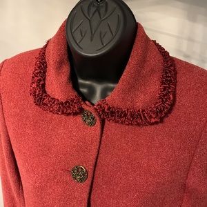 Akris Brick Red Tweed Jacket Size 6